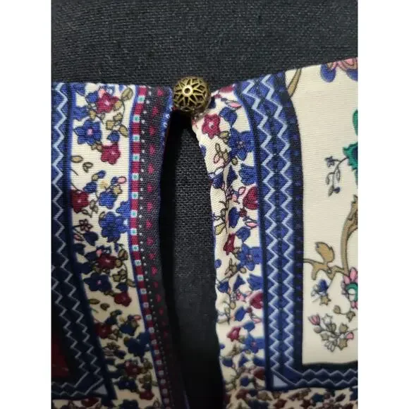 Lulu's Cream and Plum Multi Print Long Sleeve Shift Mini Dress, Sz S - NWT - Picture 3 of 13